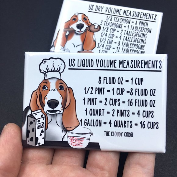 Basset Hound Dog Kitchen Measuring Magnet Set Gift - Picture 3 of 5